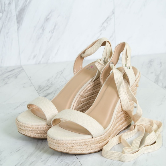 NEW🔥 Wrap Lace-Up Espadrille Sandals Wedge Heel - Picture 6 of 8